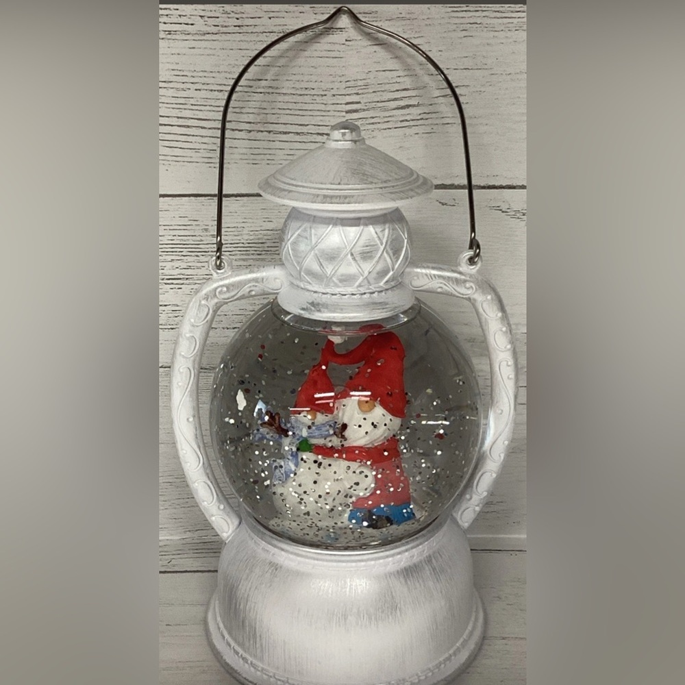 Christmas Glitter Lantern Gnome Christmas Is Forever. Lights Up & Glitter Moves